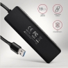 Axagon HUE-C1A 4x USB3.2 Gen 1 Travel hub, USB-C power IN, w. 20cm Type-A cable