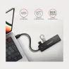 Axagon HUE-C1C 4x USB3.2 Gen 1 Travel hub, USB-C power IN, w. 20cm Type-C cable