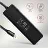 Axagon HUE-C1C 4x USB3.2 Gen 1 Travel hub, USB-C power IN, w. 20cm Type-C cable