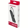 Axagon HUE-C1C 4x USB3.2 Gen 1 Travel hub, USB-C power IN, w. 20cm Type-C cable