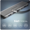 Axagon HMC-5H USB-C 3.2 Gen 1 hub, 3x USB-A, 4K HDMI, PD 100W, 100cm USB-C cable
