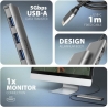 Axagon HMC-5H USB hub 5in1 5Gb ps, 3xUSB, HDMI, PD100W
