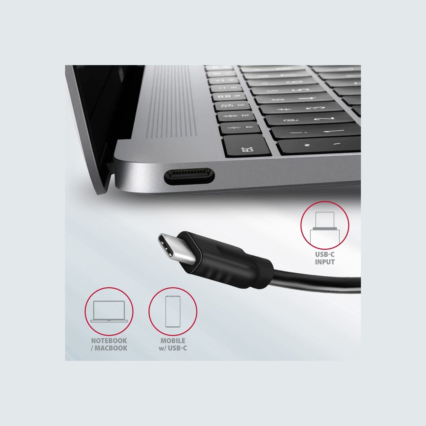 Axagon HMC-4G2 2x USB-A + 2x USB-C, USB-C 3.2 Gen 2 10Gbps hub, 13cm USB-C cable