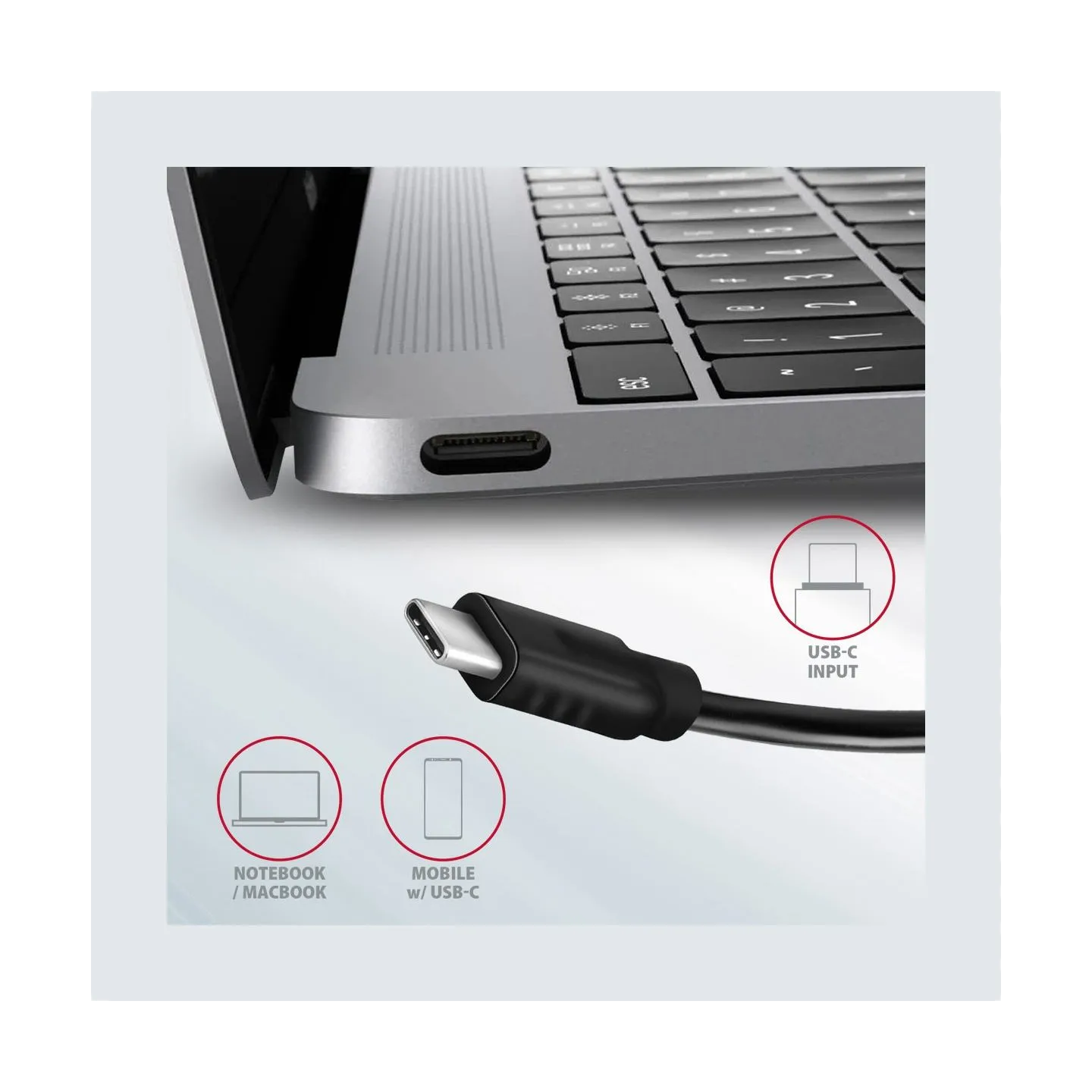 Axagon HMC-4G2 2x USB-A + 2x USB-C, USB-C 3.2 Gen 2 10Gbps hub, 13cm USB-C cable
