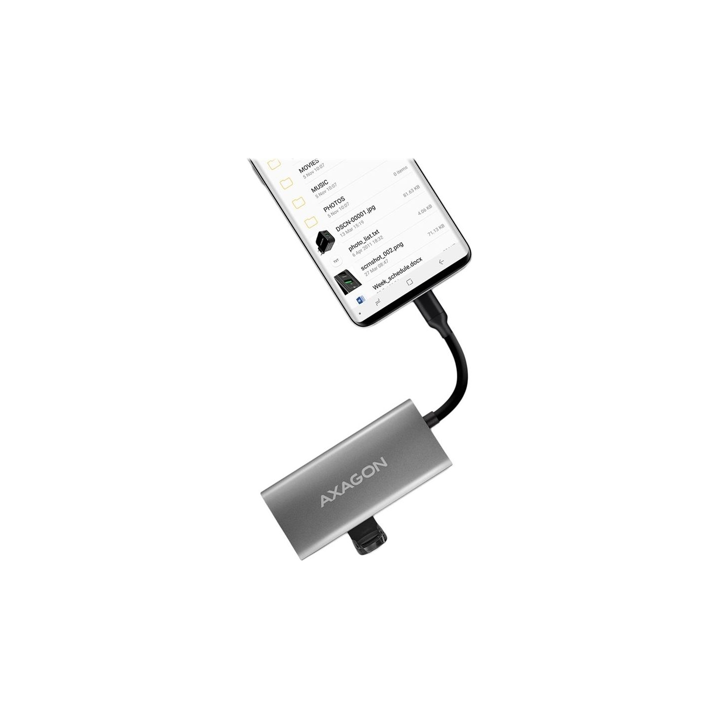 Axagon HMC-4G2 2x USB-A + 2x USB-C, USB-C 3.2 Gen 2 10Gbps hub, 13cm USB-C cable