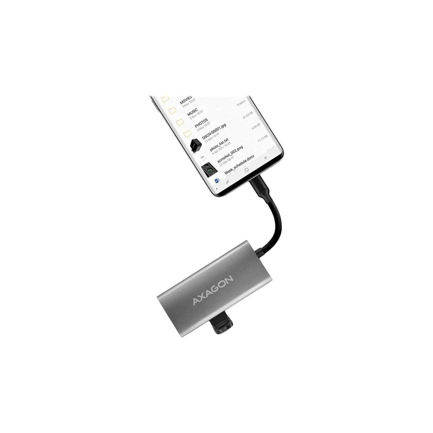 Axagon HMC-4G2 2x USB-A + 2x USB-C, USB-C 3.2 Gen 2 10Gbps hub, 13cm USB-C cable