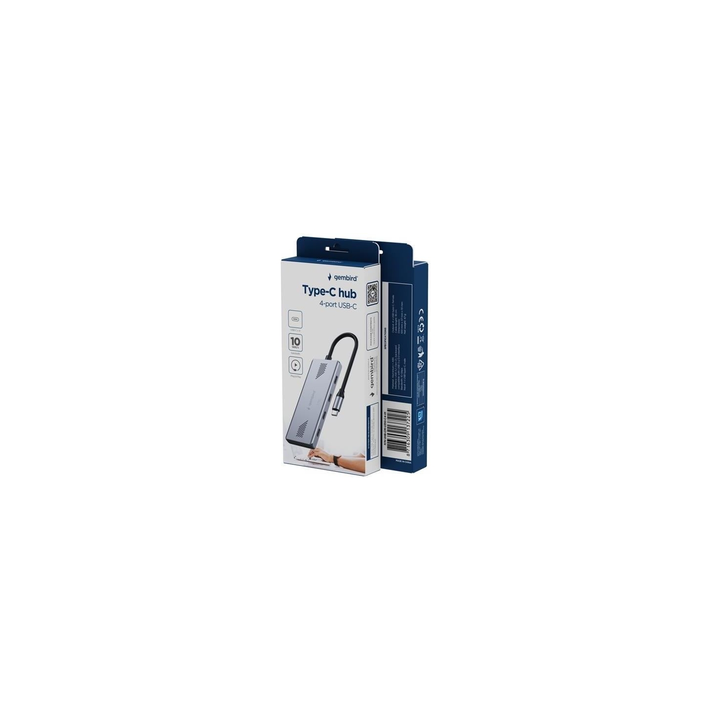 Gembird 4-port USB-C 3.2 Gen 2 Type-C