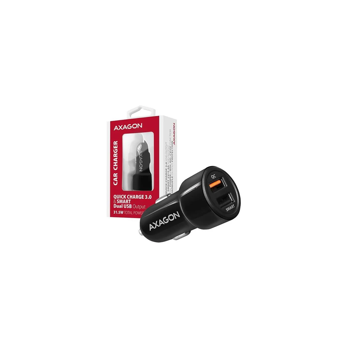 Axagon Dual car charger, 31.5W | PWC-QC5