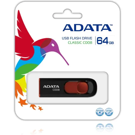 A-Data ADATA | C008 | 64 GB | USB 2.0 | Black/Red