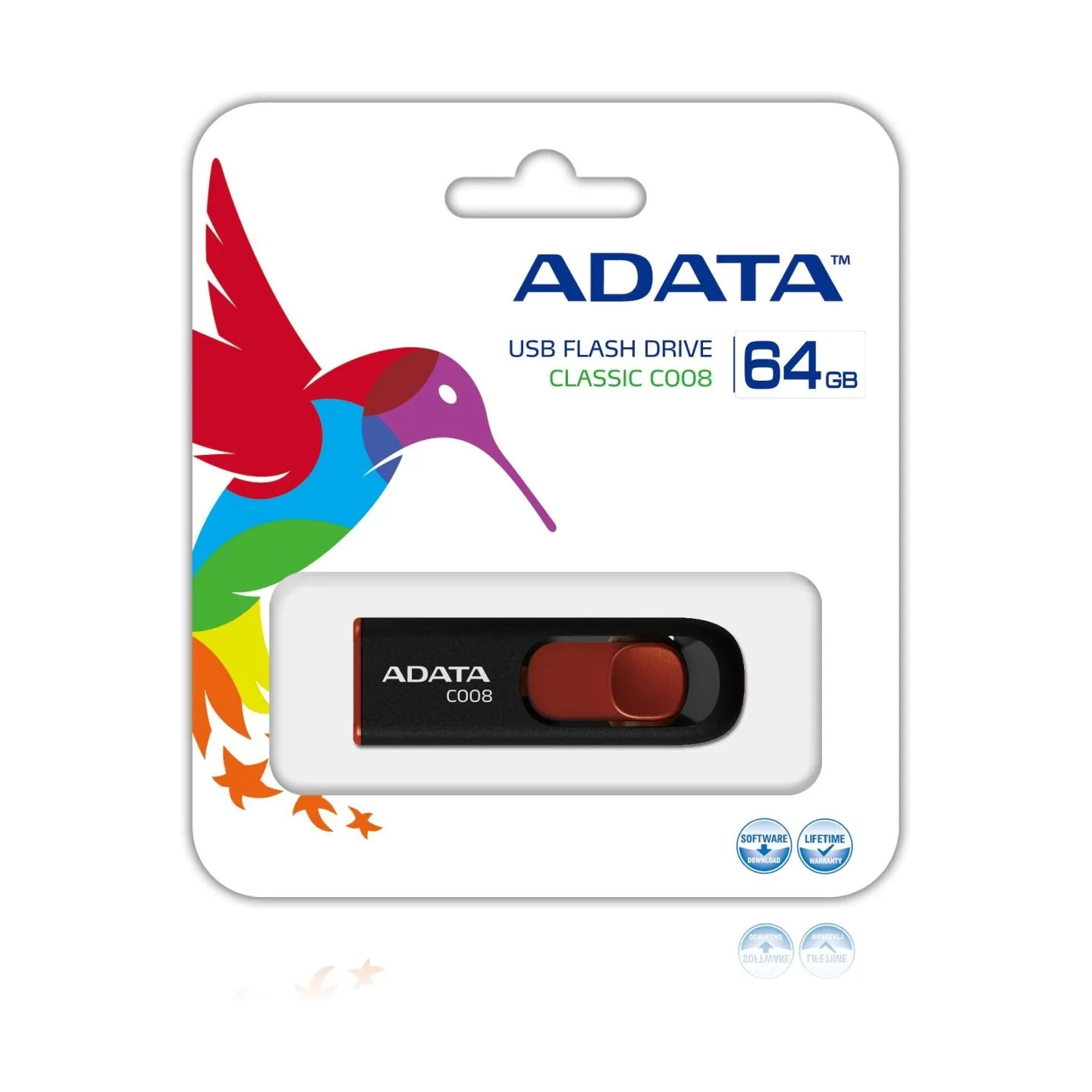 A-Data ADATA | C008 | 64 GB | USB 2.0 | Black/Red
