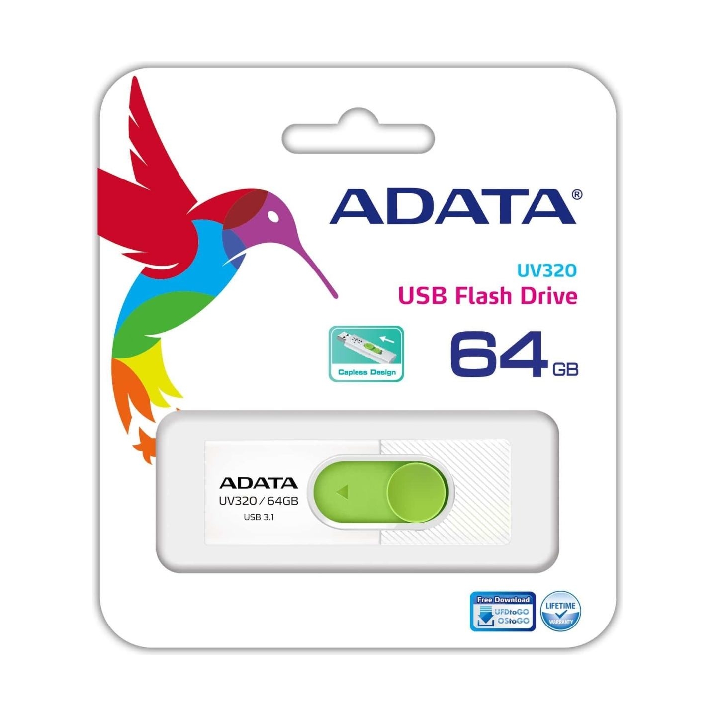 A-Data ADATA | UV320 | 64 GB | USB Type-A | White/Green