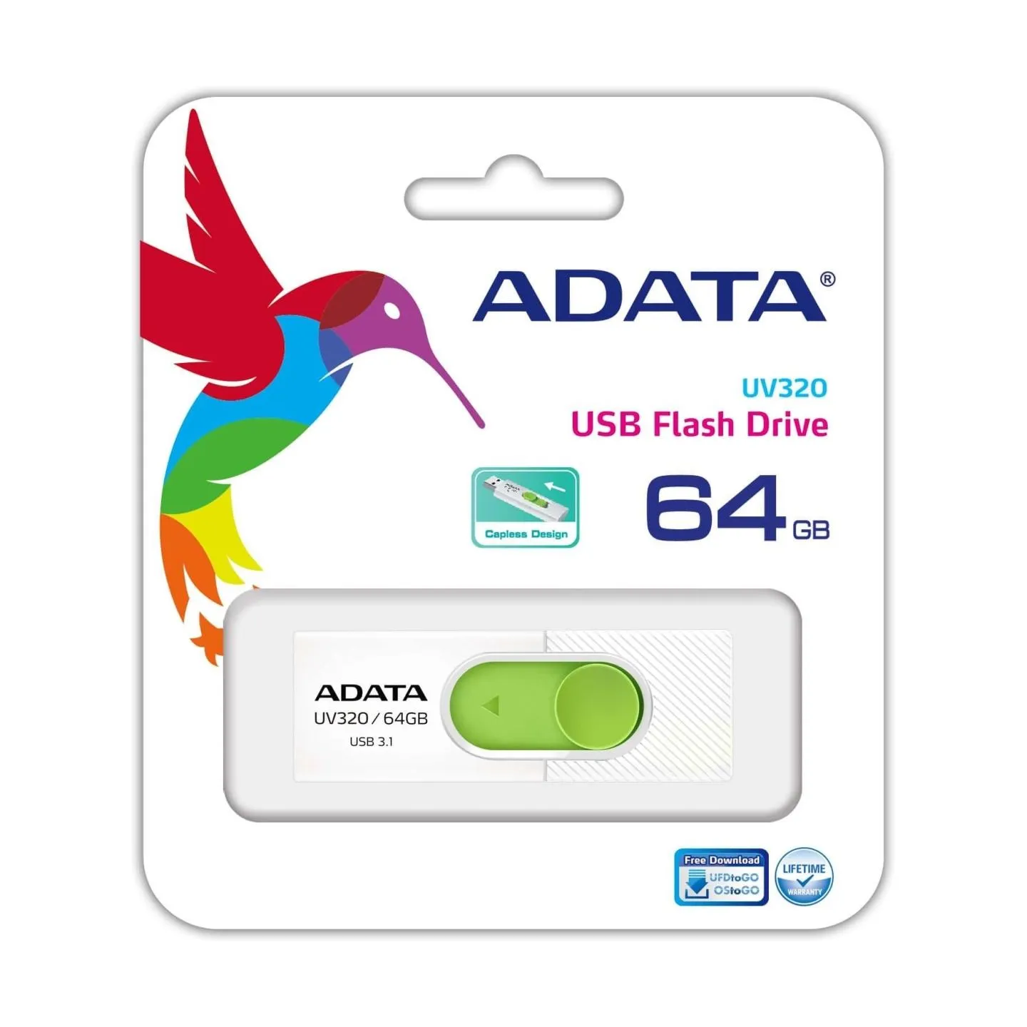 A-Data ADATA | UV320 | 64 GB | USB Type-A | White/Green