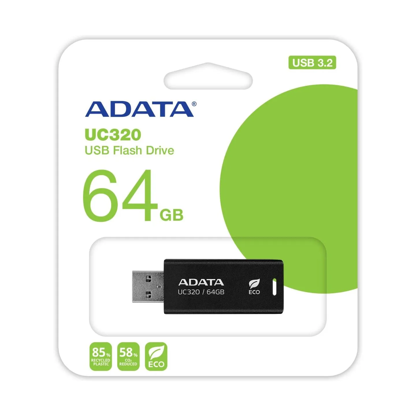 A-Data MEMORY DRIVE FLASH USB3.2 64GB/BLACK UC320-64G-RBK/BK ADATA