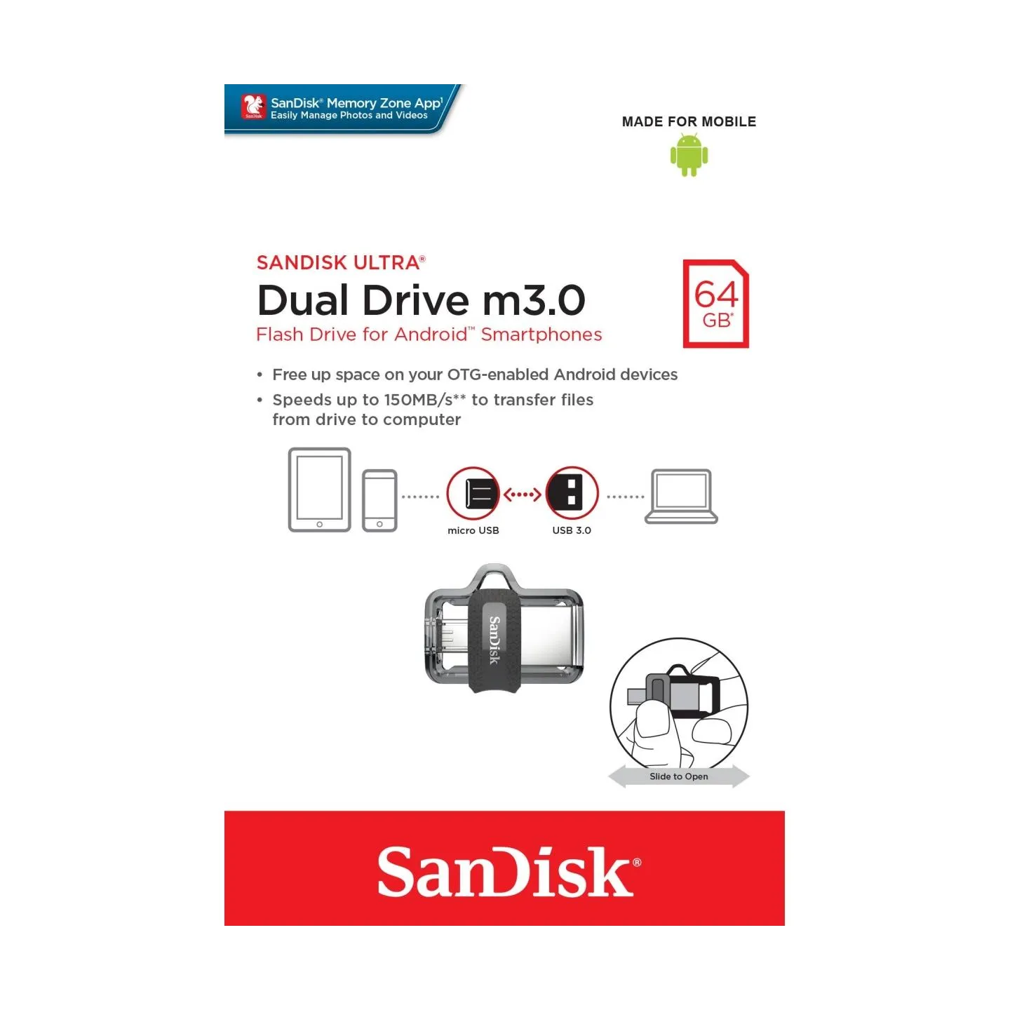 Sandisk MEMORY DRIVE FLASH USB3 64GB/SDDD3-064G-G46 SANDISK