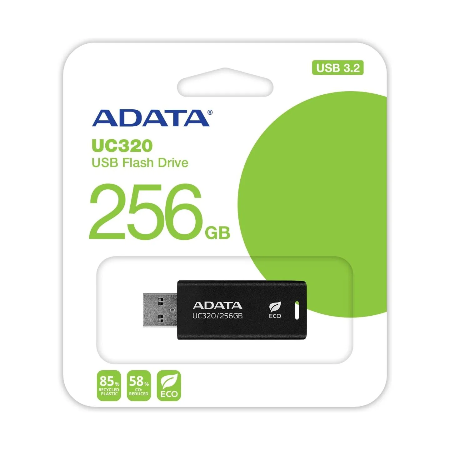 A-Data MEMORY DRIVE FLASH USB3.2 256G/BLACK UC320-256G-RBK/BK ADATA