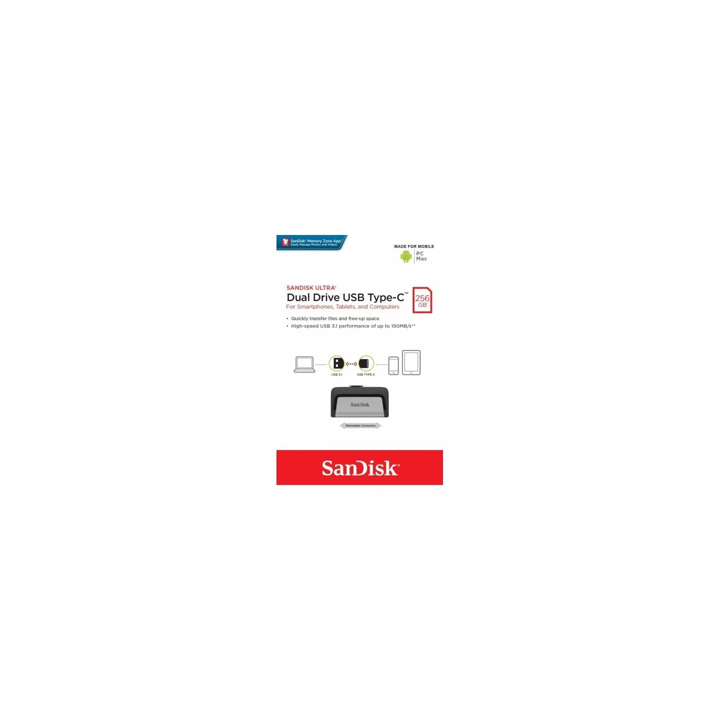 Sandisk Ultra Dual Drive USB Type-C Flash Drive 256GB