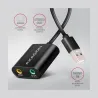 Axagon USB sound card with 15 cm cable and metal body.