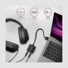 Axagon USB sound card with 15 cm cable and metal body.