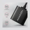 Axagon USB sound card with 15 cm cable and metal body.