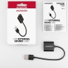 Axagon USB sound card with 15 cm cable and metal body.