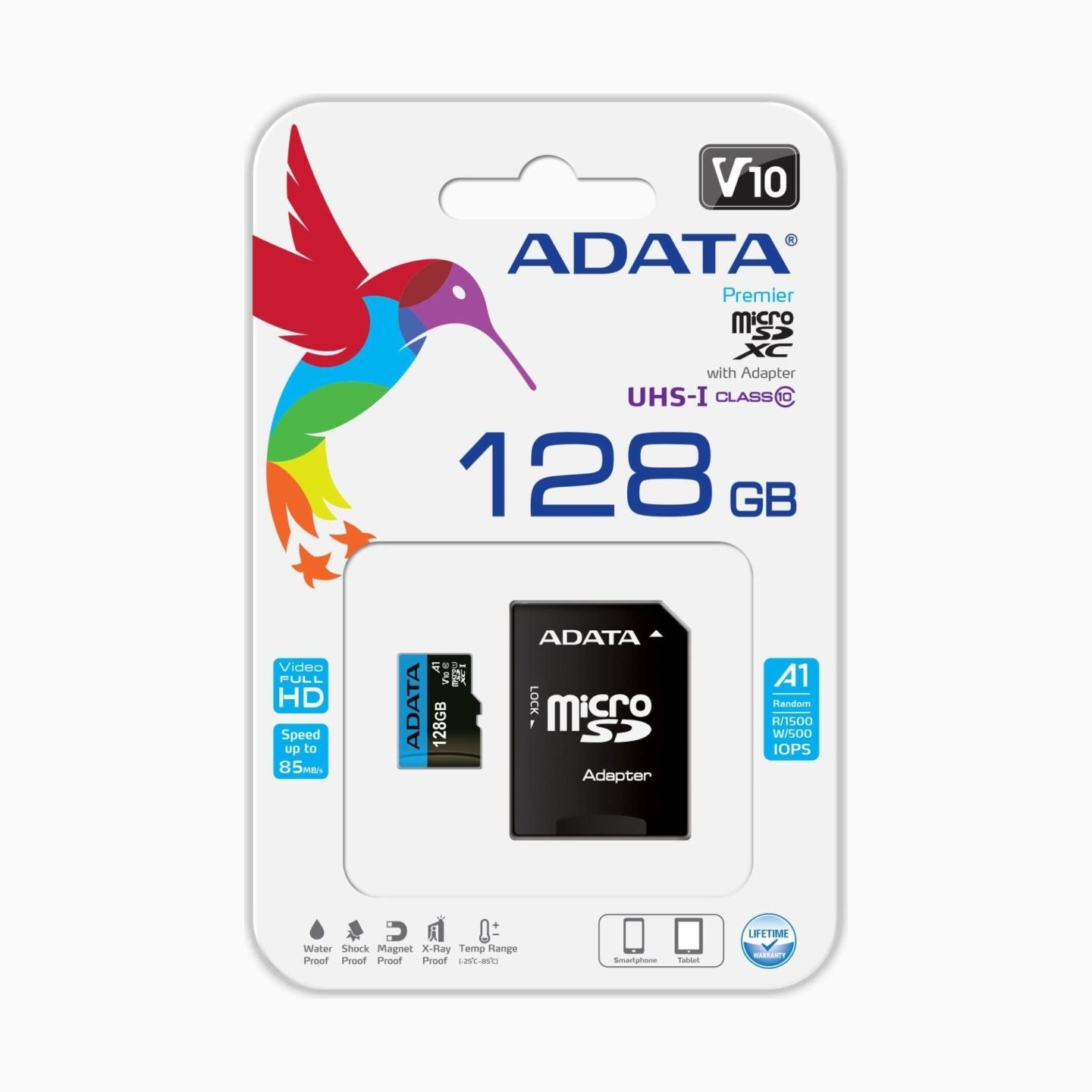 A-Data ADATA 128GB Micro SDXC V10 85MB/s + ad.