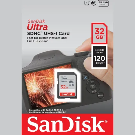 Sandisk Ultra 32GB SDHC Memory Card 120MB/s