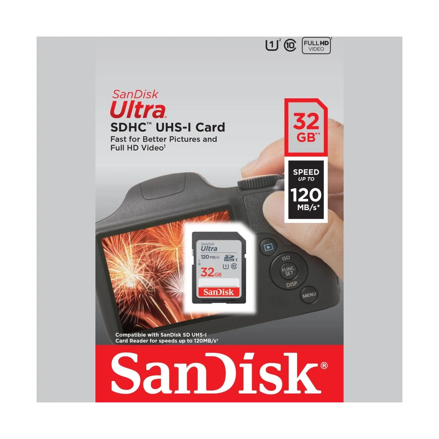 Sandisk Ultra 32GB SDHC Memory Card 120MB/s