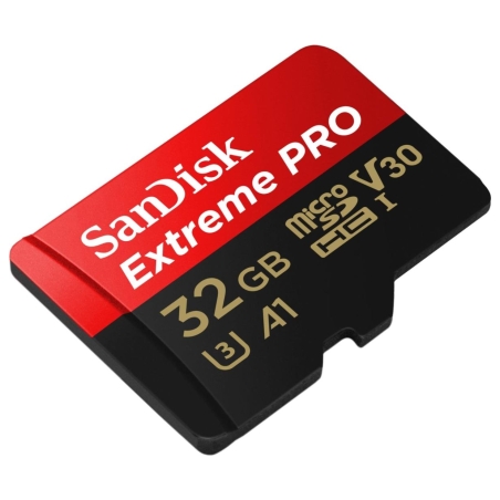 Sandisk Extreme PRO microSDHC 32GB + SD Adapter + RescuePRO Deluxe 100MB/s A1 C10 V30 UHS-I U3