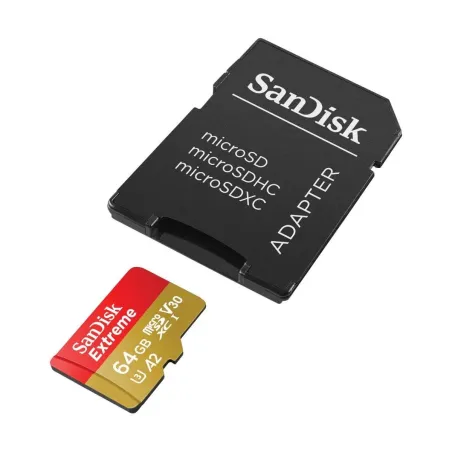 Sandisk Extreme microSDXC 64GB for Action Cams and Drones + SD Adapter + 1 year RescuePRO Deluxe up to 170MB/s & 80MB/s Read/Wri