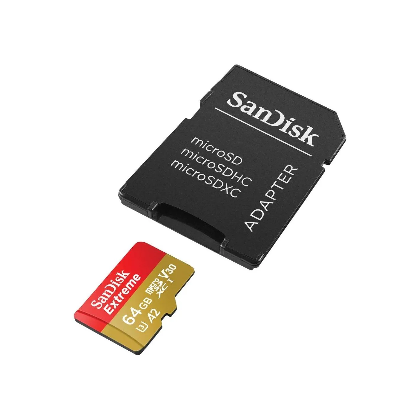 Sandisk Extreme microSDXC 64GB for Action Cams and Drones + SD Adapter + 1 year RescuePRO Deluxe up to 170MB/s & 80MB/s Read/Wri