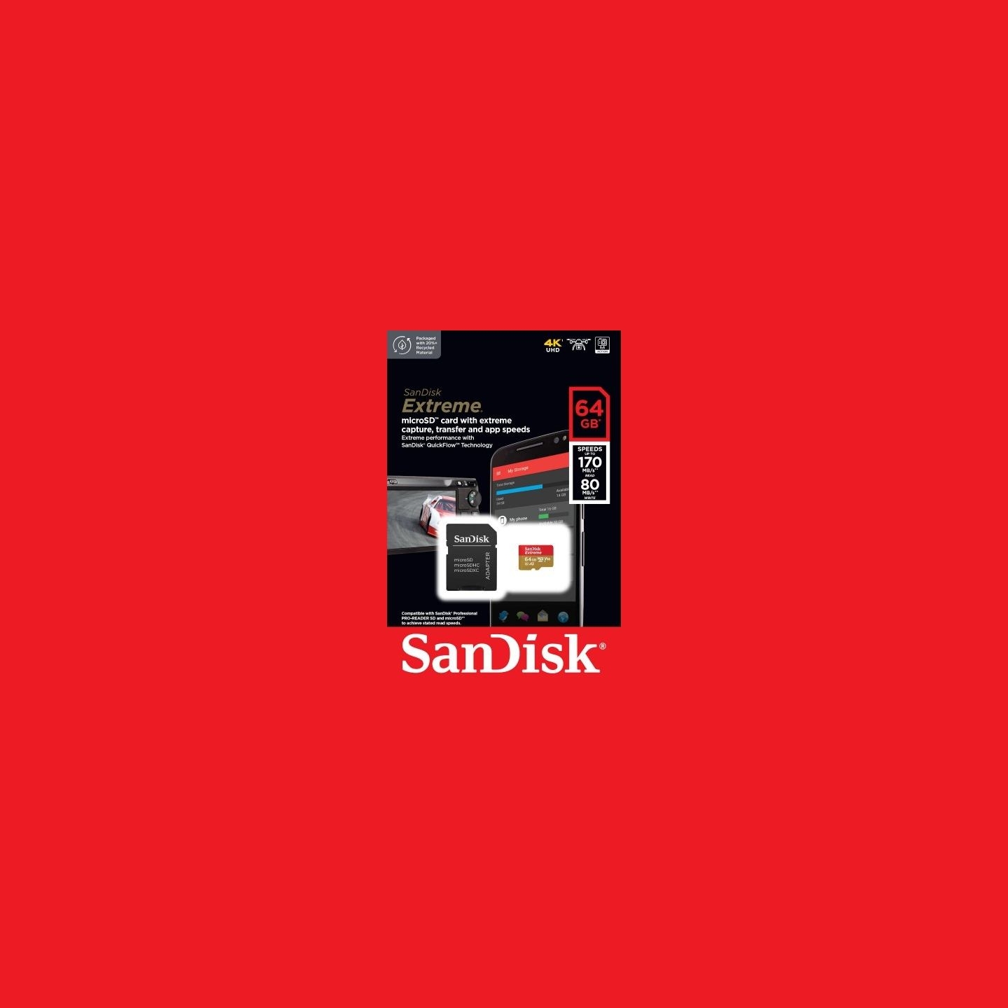 Sandisk MEMORY MICRO SDXC 64GB UHS-I/W/A SDSQXAH-064G-GN6MA SANDISK