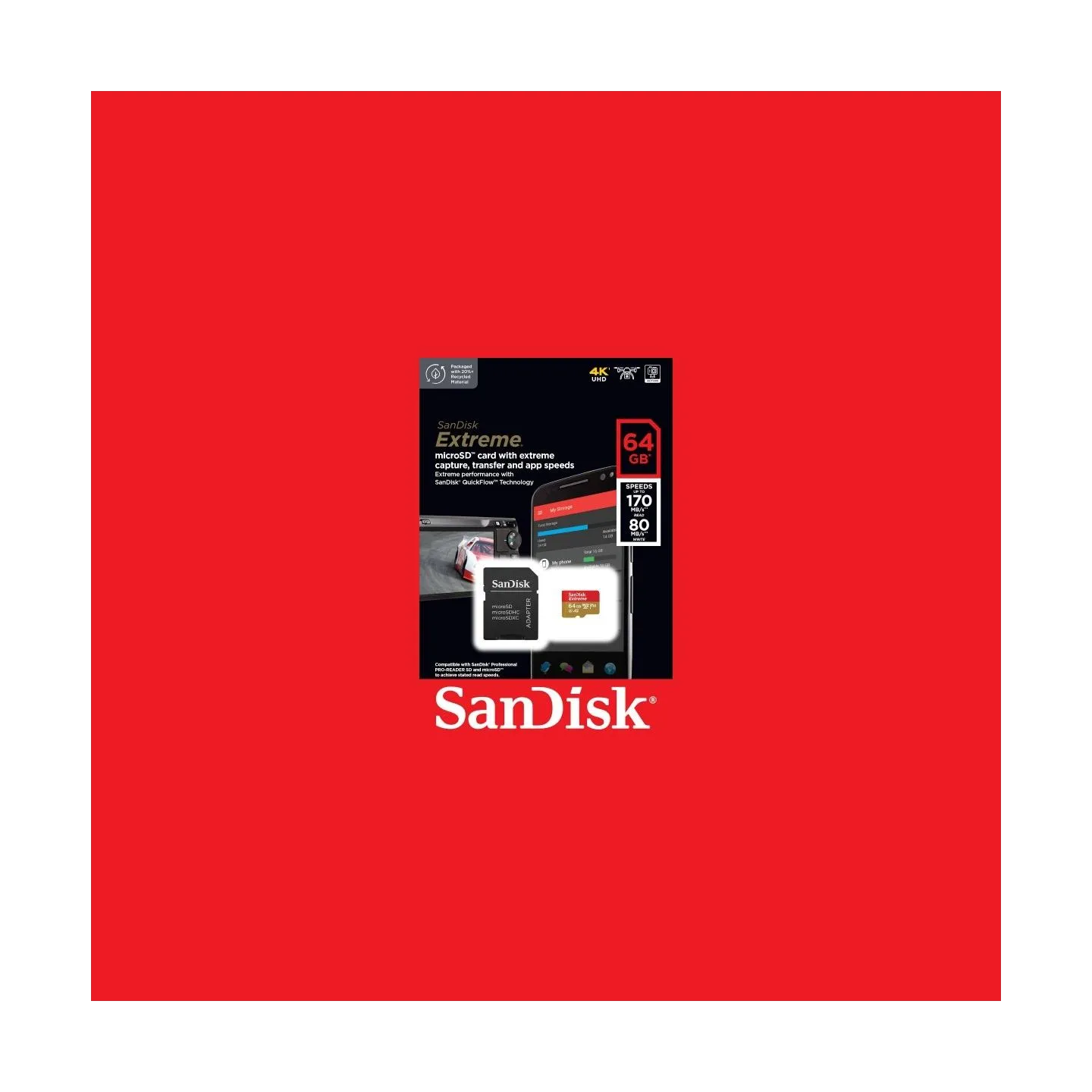 Sandisk MEMORY MICRO SDXC 64GB UHS-I/W/A SDSQXAH-064G-GN6MA SANDISK