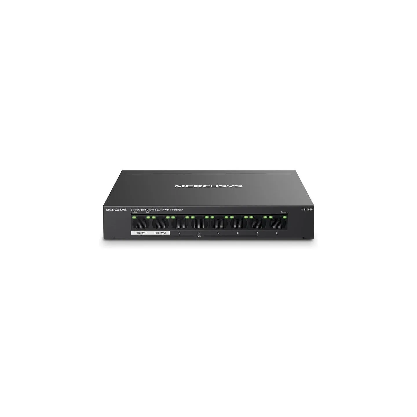 Mercusys Switch|MERCUSYS|MS108GP|PoE+ ports 7|MS108GP