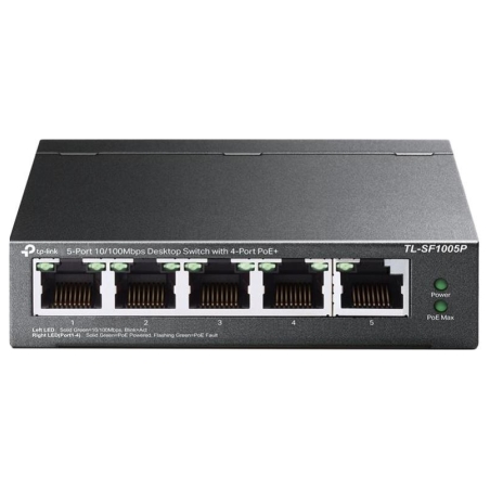 Tp-Link Switch|TP-LINK|Desktop/pedestal|5x10Base-T / 100Base-TX|PoE ports 4|TL-SF1005P