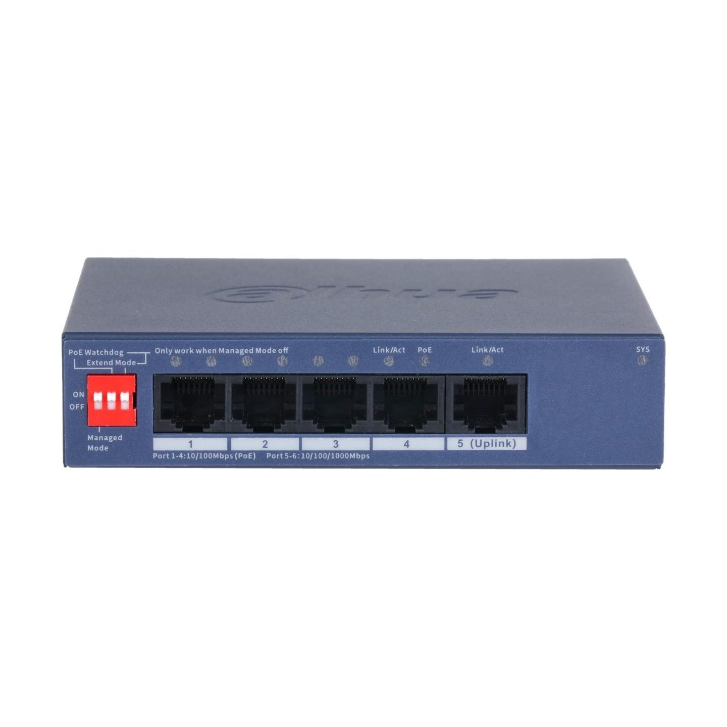 Dahua Switch|DAHUA|DH-CS4005-4ET1GT-36|Switch layer L2|4xRJ-45 ports|RJ-45 Ports Type Fast Ethernet (10/100)|1xGigabit Ethernet 