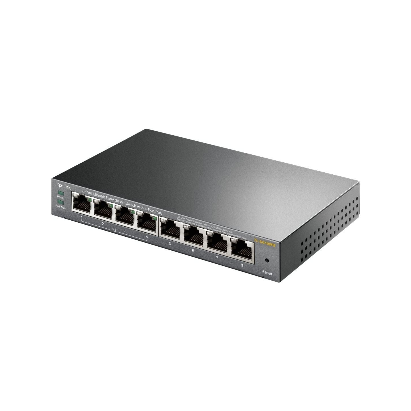 Tp-Link | Smart Switch | TL-SG108PE | Web Managed | Desktop | Gigabit Ethernet (copper) ports quantity 4 | PoE+ ports quantity 4