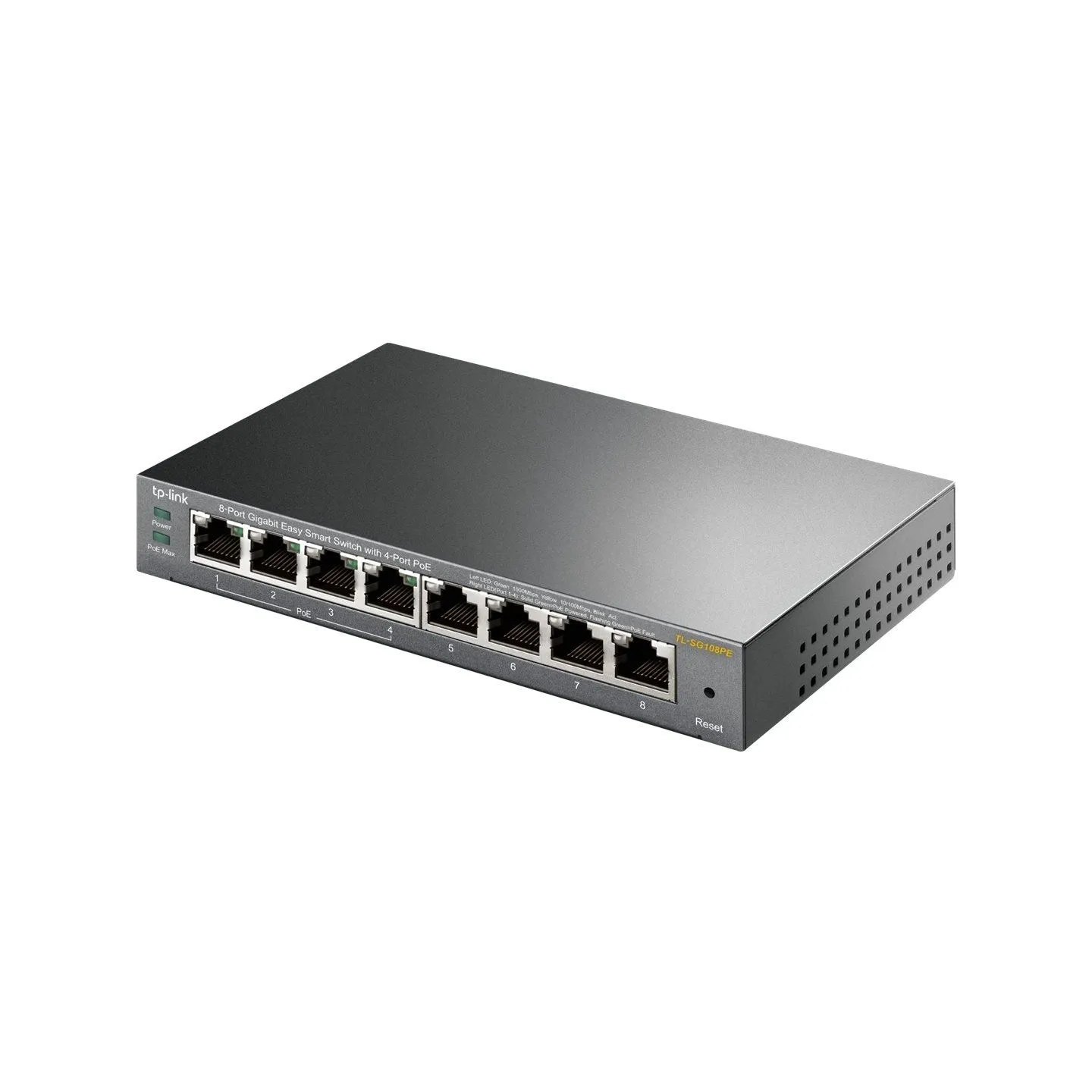 Tp-Link | Smart Switch | TL-SG108PE | Web Managed | Desktop | Gigabit Ethernet (copper) ports quantity 4 | PoE+ ports quantity 4