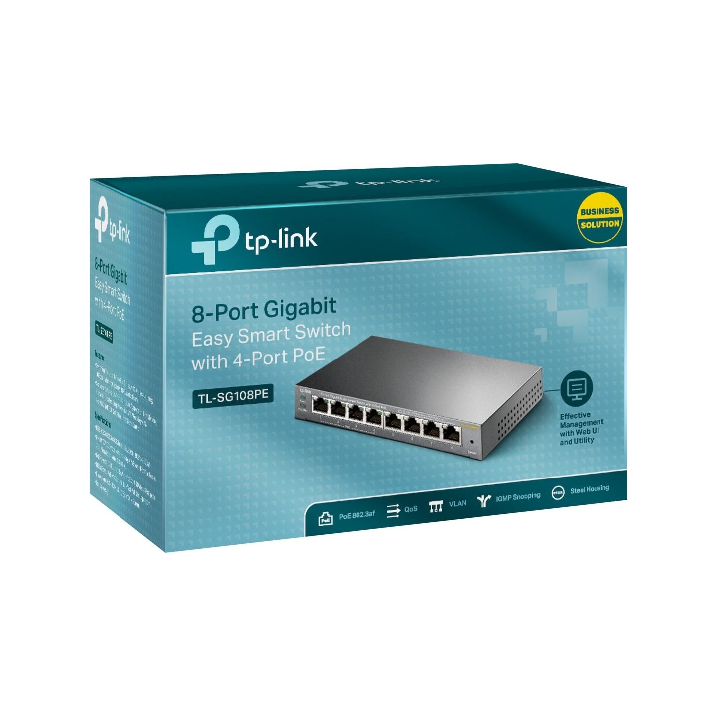 Tp-Link | Smart Switch | TL-SG108PE | Web Managed | Desktop | Gigabit Ethernet (copper) ports quantity 4 | PoE+ ports quantity 4