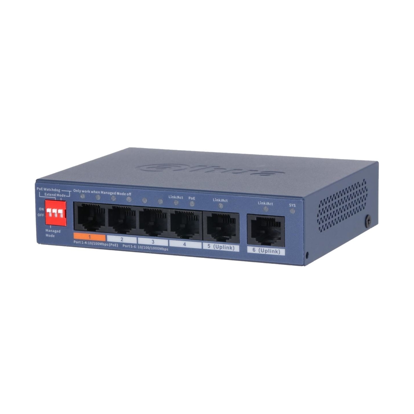 Dahua Switch|DAHUA|DH-CS4006-4ET2GT-60|Switch layer L2|2xRJ-45 ports|RJ-45 Ports Type Fast Ethernet (10/100)|4xGigabit Ethernet 