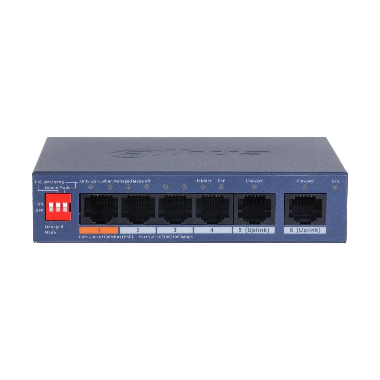 Dahua Switch|DAHUA|DH-CS4006-4ET2GT-60|Switch layer L2|2xRJ-45 ports|RJ-45 Ports Type Fast Ethernet (10/100)|4xGigabit Ethernet 