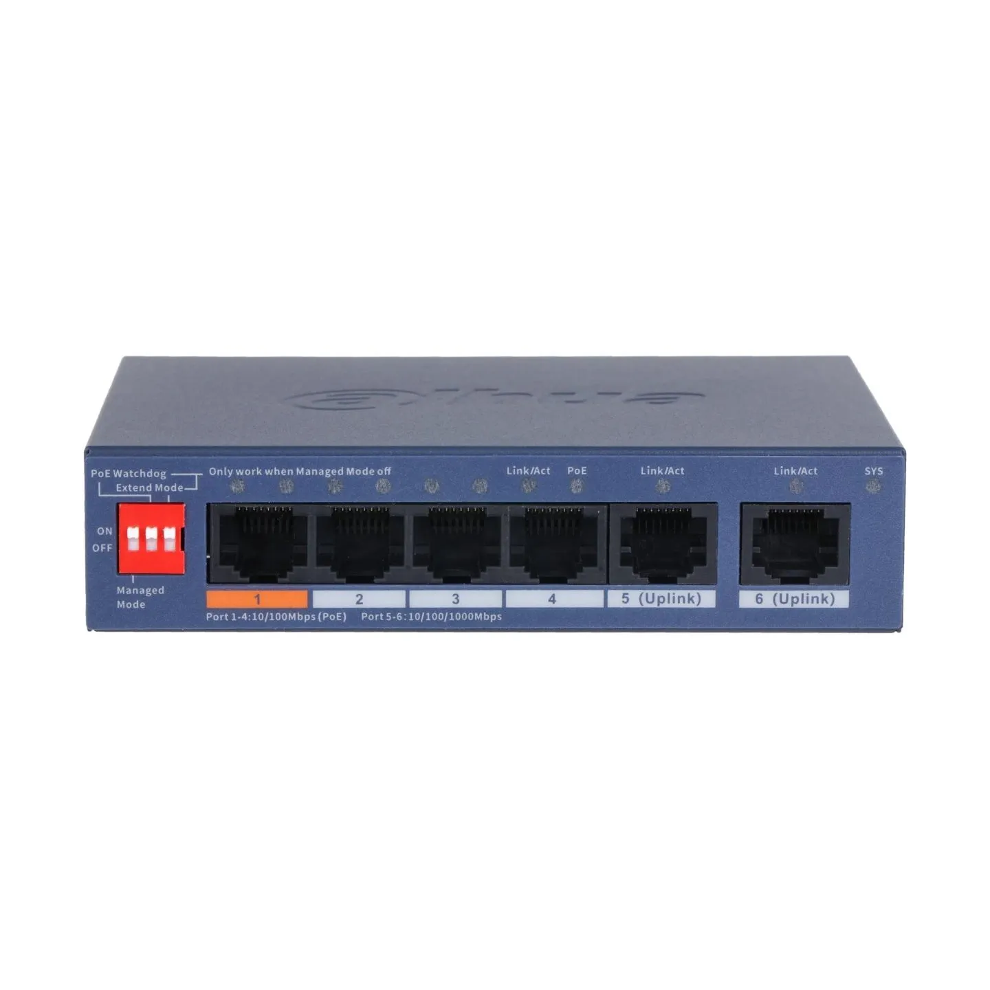 Dahua Switch|DAHUA|DH-CS4006-4ET2GT-60|Switch layer L2|2xRJ-45 ports|RJ-45 Ports Type Fast Ethernet (10/100)|4xGigabit Ethernet 