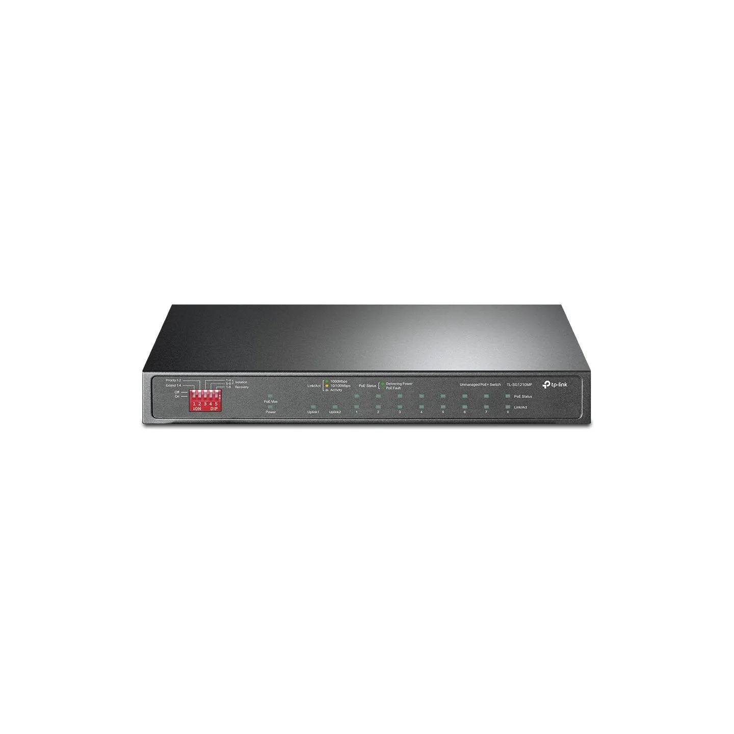 Tp-Link | 10-Port Gigabit Easy Smart Switch with 8-Port PoE+ | TL-SG1210MP | Unmanaged | Desktop | Power supply type External | 