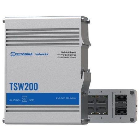 Teltonika Switch|TELTONIKA|TSW2000000B0|PoE ports 8|240 Watts|TSW200