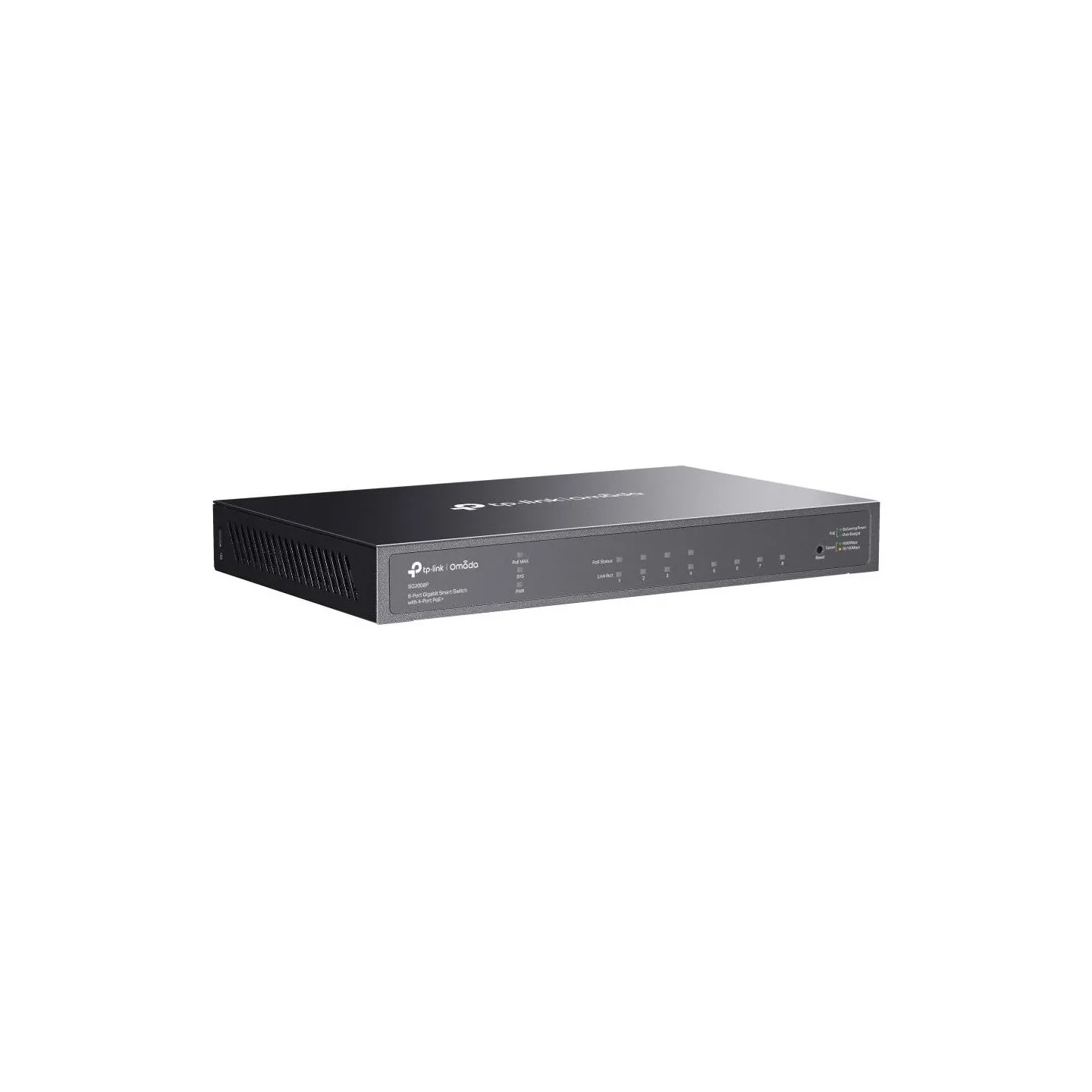 Tp-Link Switch|TP-LINK|Omada|TL-SG2008P|Type L2+|Desktop/pedestal|8x10Base-T / 100Base-TX / 1000Base-T|PoE+ ports 4|62 Watts|TL-