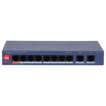 Dahua Switch|DAHUA|DH-CS4010-8ET2GT-60|Switch layer L2|8xRJ-45 ports|RJ-45 Ports Type Fast Ethernet (10/100)|2xGigabit Ethernet 