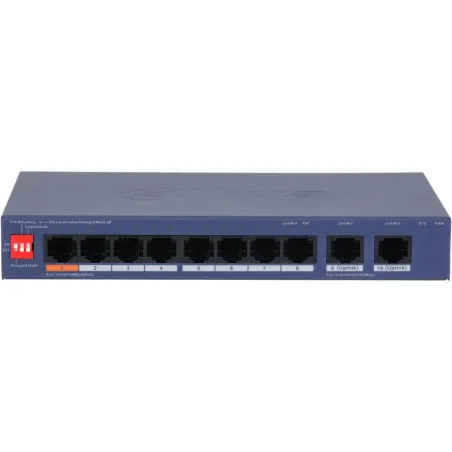 Dahua Switch|DAHUA|DH-CS4010-8ET2GT-60|Switch layer L2|8xRJ-45 ports|RJ-45 Ports Type Fast Ethernet (10/100)|2xGigabit Ethernet 