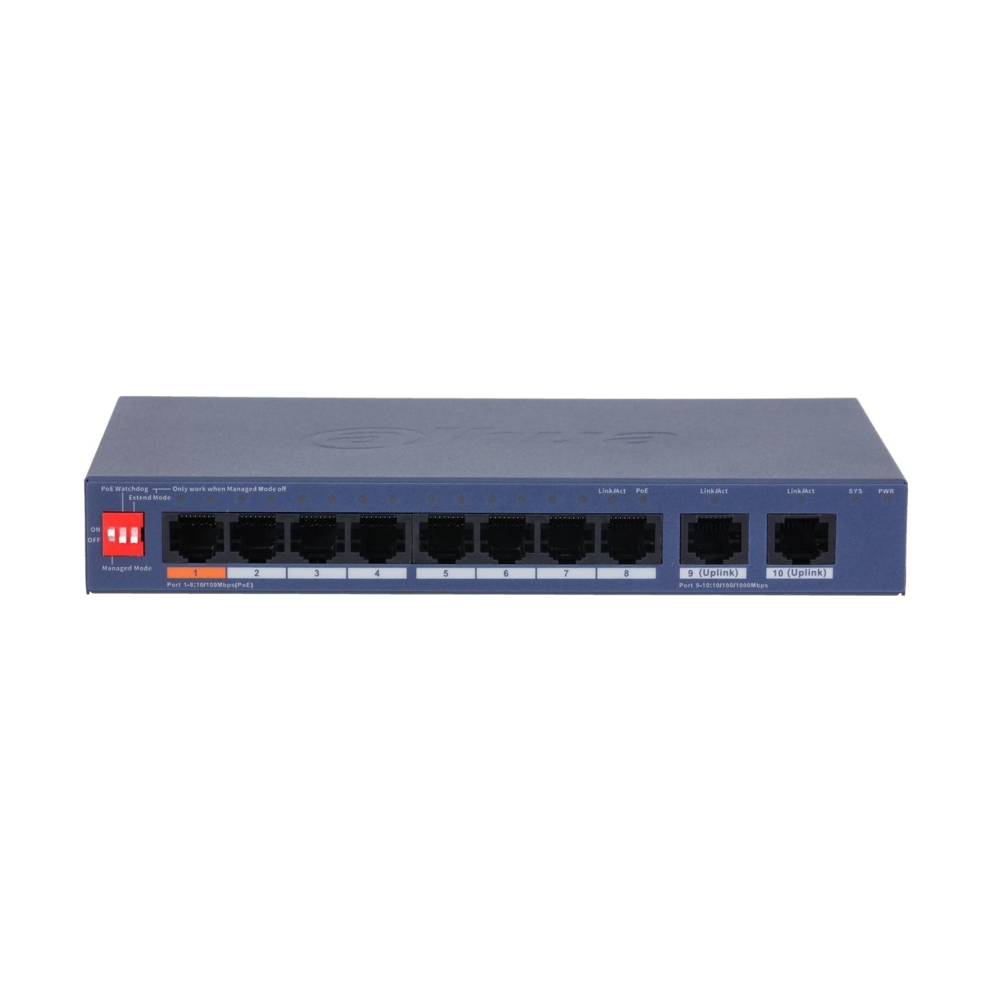 Dahua Switch|DAHUA|DH-CS4010-8ET2GT-60|Switch layer L2|8xRJ-45 ports|RJ-45 Ports Type Fast Ethernet (10/100)|2xGigabit Ethernet 