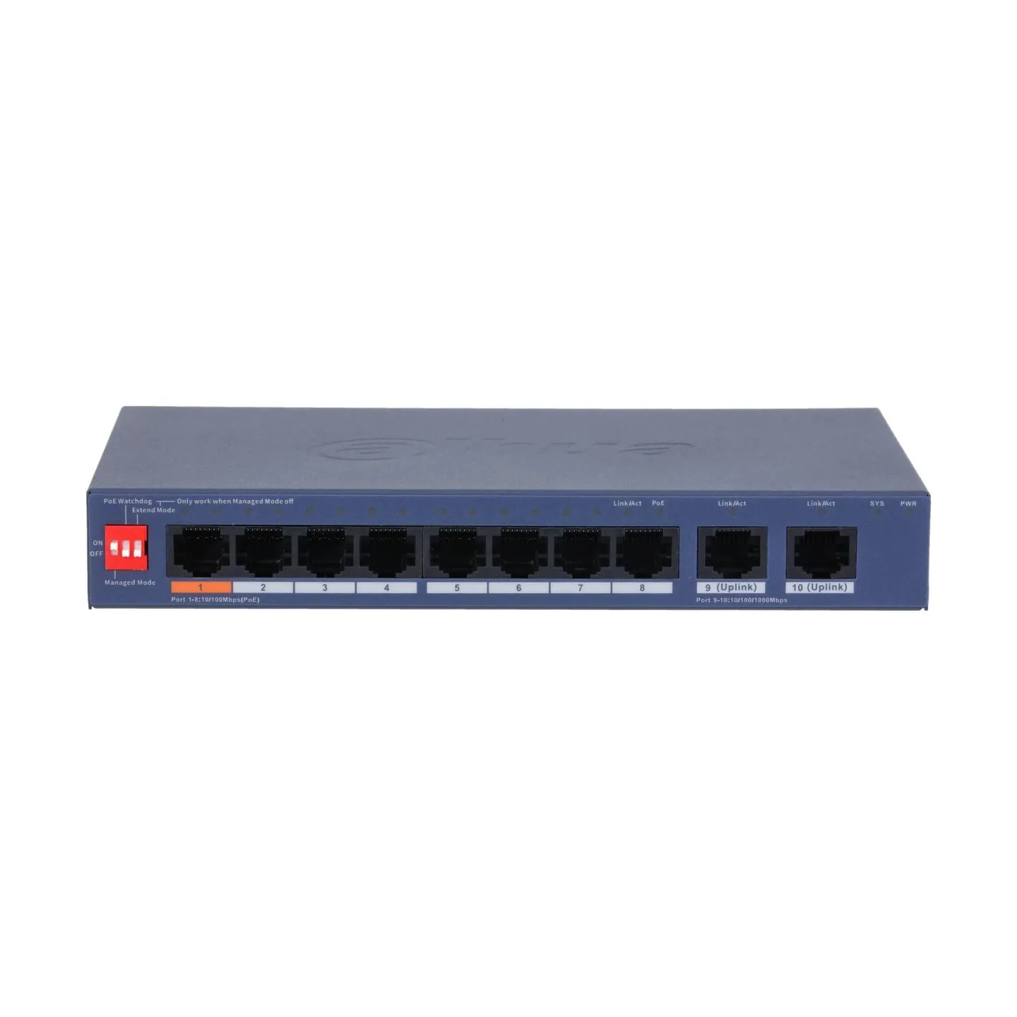 Dahua Switch|DAHUA|DH-CS4010-8ET2GT-60|Switch layer L2|8xRJ-45 ports|RJ-45 Ports Type Fast Ethernet (10/100)|2xGigabit Ethernet 
