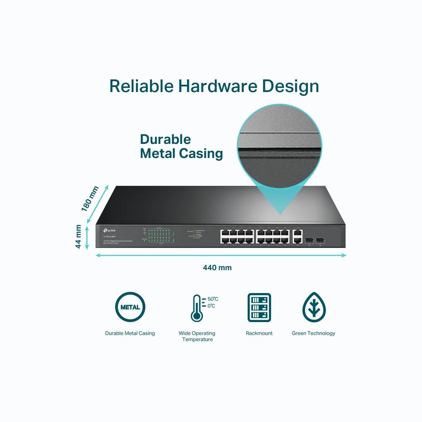 Tp-Link Switch SG1218MP 16xGE PoE+ 2xGE 2xSFP