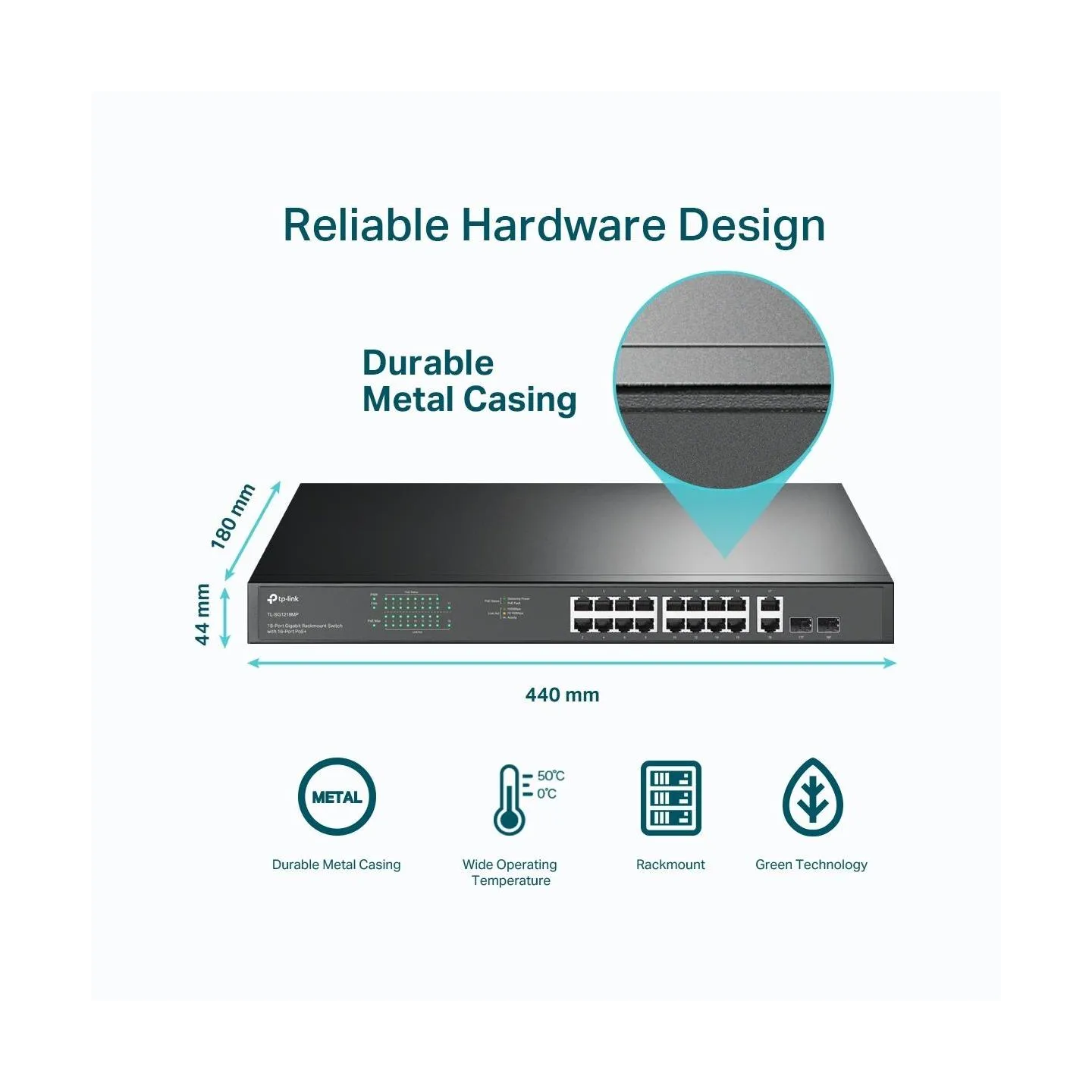 Tp-Link Switch|TP-LINK|TL-SG1218MP|Desktop/pedestal|Rack|16x10Base-T / 100Base-TX / 1000Base-T|PoE+ ports 16|250 Watts|TL-SG1218
